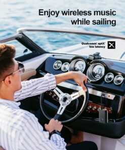 Bluetooth Transmitter Receiver for TV & PC, Bluetooth 5.2 Long Range Audio Transceiver for Home Stereo, Airplane, Dual Link, RCA Cable, aptX Low Latency Black 16 71Pu70J7tVL