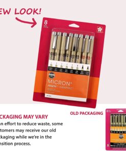 SAKURA Pigma Micron Fineliner Pens - Archival Black Ink Pens - Pens for Writing, Drawing, or Journaling - Assorted Point Sizes - 8 Pack 8 Count (Pack of 1) Ink Pen Set 29 71PvJ7lV oL