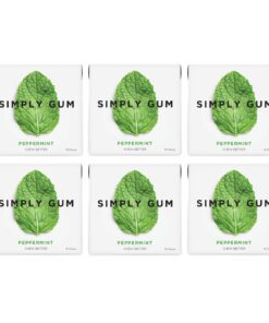 Simply Gum | Peppermint | Pack of Six (90 Pieces Total) | Plastic Free + Aspartame Free + non GMO 27 71PvS5LoTzL 1