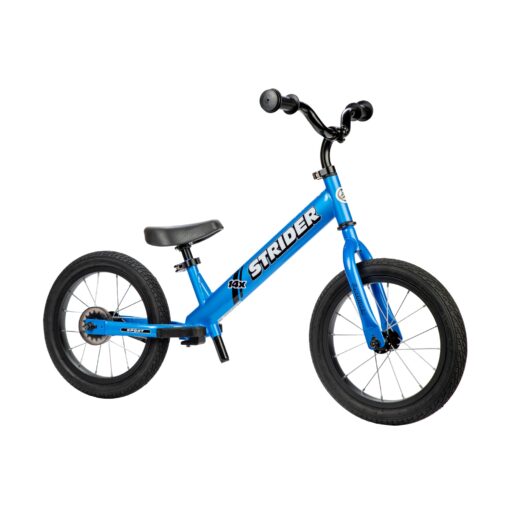 Strider 14x - Balance Bike for Kids 3 to 7 Years - Includes Custom Grips, Padded Seat, Performance Footrest & All-Purpose Tires - Easy Assembly & Adjustments Awesome Blue