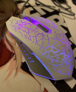 VersionTECH. Wired Gaming Mouse, Computer Mouse Ergonomic Mice with 7 LED Lights RGB Backlit, 6 Programmable Buttons, 4 Adjustable DPI for Laptop PC Gamer Desktop Chromebook Mac Games-White white 45 71PwPYV99vL