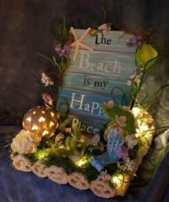 Grasslands Road Wall Starfish GR Beach is My Happy Place Plaque, Medium, White, Blue 27 71PwbcezL