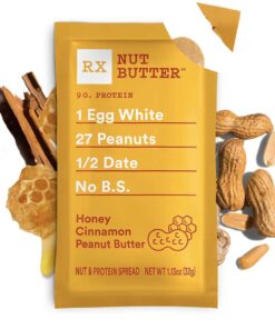 RX Nut Butter Peanut Butter, Protein Snack, Lunch Snacks, Honey Cinnamon, 11.3oz Box (10 Packs) Honey Cinnamon Peanut Butter 1.13 Ounce (Pack of 10) 17 71Px6XrHCCL