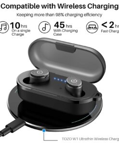 TOZO T10 Bluetooth 5.3 Wireless Earbuds with Wireless Charging Case IPX8 Waterproof Stereo Headphones in Ear Built in Mic Headset Premium Sound with Deep Bass for Sport Black Small Classic Edition 36 71Pxfyx2vXL
