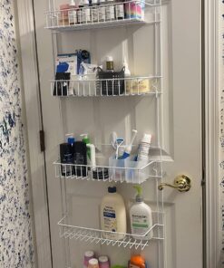 Lavish Home (White) 6-Tier Adjustable Kitchen Door Rack for Pantry Organization and Storage Shelving, (L) 19” x (W) 5” x (H) 56-64 42 71PyNl83XHL