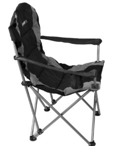 GigaTent Black Folding Camping Chair – Ultra Lightweight Collapsible Quad Padded Lawn Seat with Full Back, Arm Rests, Cup Holder and Shoulder Strap Carrying Bag - Powder Coated Steel Frame 14 71PyQy3J4L