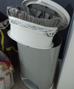 Teamoy (2 Pack) Reusable Pail Liner for Cloth Diaper/Dirty Diapers Wet Bag, Gray Chevron+Slate 2 Count (Pack of 1) 26 71PyzxYGAL