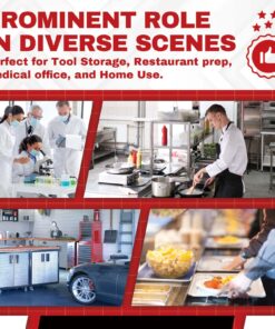 DuraSteel Food Prep Stainless Steel Table - 24 x 30 Inch Metal Table Cart - Commercial Workbench with Caster Wheel - NSF Certified - For Restaurant, Warehouse, Home, Kitchen, Garage, Chrome 24" x 30" Table + 4 Casters Table + One Shelf 24 71PzlAGHcAL