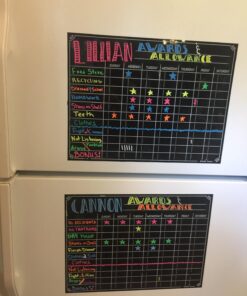 Magnetic Refrigerator Chalkboard Dry Erase Chore Responsibility Activity Reward Star Exercise Diet Nutrition Chart Children Kids Teens Mom Teacher in Home Kitchen Classroom 12" X 16" Black Fluorescent 12" X 16" (Chore / Responsibility Chart) 31 71PzxmY LjL