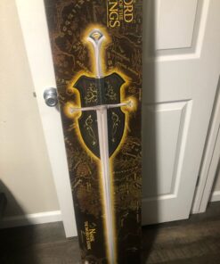 United Cutlery King Elendil's Narsil Sword | Licensed Lord of the Rings Movie Replica | 24K Gold Plated Fittings | Certificate of Authenticity 16 71Q DRhq06L