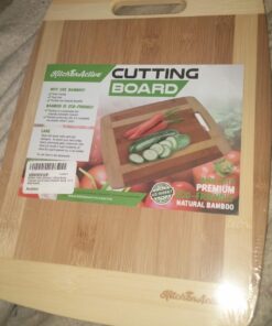 Kitchen Active Bamboo Cutting Board. Premium Natural Boards Are Best For Chopping Brie Cheese, Vegetable, Pastry Lemon, French Bread & More With Big Wood One Handed Handle (Medium 13"x10") 23 71Q PtJu2qL