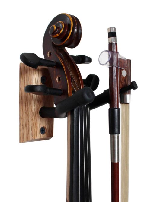 Vizcaya Hardwood Home & Studio Wall Mount Violin Hanger with Bow Holder(VLH30) VLH30