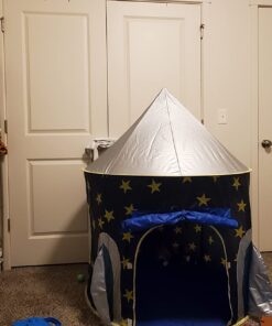 USA Toyz Rocket Ship Pop Up Kids Tent - Spaceship Rocket Indoor Playhouse Tent for Boys and Girls with Included Space Projector Toy and Kids Tent Storage Carry Bag Rocketship Tent 47 71Q0rFbDhSL