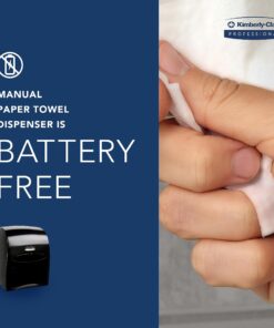 Kimberly-Clark Professional™ Sanitouch Manual Hard Roll Towel Dispenser (09996), Black, for Hard Roll Towels with a 1.75" core, 12.63" x 16.13" x 10.2" (Qty 1) 18 71Q13l203qL