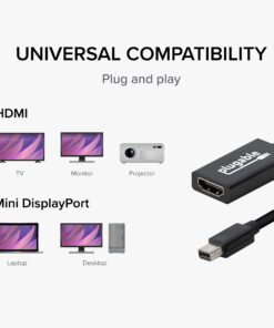 Plugable Mini DisplayPort/Thunderbolt 2 to HDMI 2.0 Adapter for Older Macs and Surface PCs with MDP Ports - Driverless 20 71Q200MLYNL
