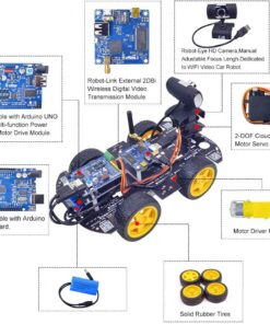 WiFi Smart Robot Car Kit with UNO R3, Line Tracking and Obstacle Avoidance Ultrasonic Sensor, HD Camera Wireless RC Intelligent Educational Toy Car Robotic Kit for Arduino Learner (Upgraded Version) 20 71Q44whu3QL