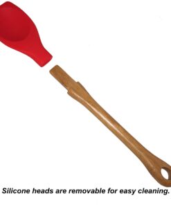 Alternative view of Murphy Bamboo Premium 7 Piece Bamboo & Silicone Kitchen Cooking Utensil Set (Red)