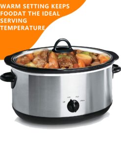 8-quart Oval Manual Slow Cooker - with Removable, Dishwasher-safe Stoneware insert, Dishwasher-safe Glass Lid 8 71Q5HwNEgbL