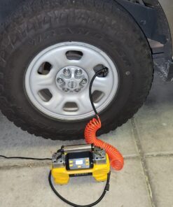 AstroAI Portable 160 PSI Heavy Duty Tire Inflator Pump with Screen, Dual Cylinders & Dual Motors, Dual Power Air Compressor for SUVs, RVs, ORVs, Trucks, Cars, Air Mattresses, etc., Auto Off, LED Light 1-yellow 30 71Q5lsEUaAL