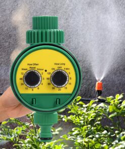 Dioche Garden Irrigation Timer, Single Outlet Automatic Water Faucet Hose Timer Ball Valve Allow Connected Irrigation System Green 13 71Q5lykIML