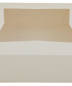 SCT White Window Bakery Boxes with Attached Flip Top, 4-Corner Beers Design, 10 x 10 x 2.5, White, Paper, 200/Carton 10" x 10" x 2-1/2" 22 71Q5nj9yRwL
