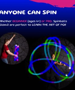 Spinballs Glow.0 LED Poi Balls Glow – USB Rechargeable with 22 Vibrant Color Light Modes & Patterns – Durable, Soft-Core LED Poi Spinning Balls with Adjustable Leashes & Double-Loop Handles 17 71Q6Qn9 2qL