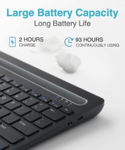 Rapoo XK100 Multi-Device Bluetooth Keyboard, Rechargeable Noiseless Portable Wireless Keyboard Connect to 3 Devices for Tablet Cellphone PC Smart TV, Compatible with Windows 7/8/10/XP Vista Linux Mac 19 71Q7HZKblvL