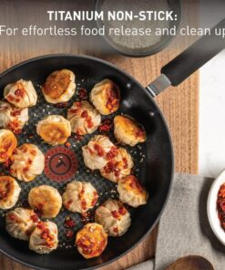 T-fal Ultimate Hard Anodized Nonstick Cookware Set 17 Piece Oven Safe 400F, Lid Safe 350F Pots and Pans, Dishwasher Safe Black 17-Piece 28 71Q7QjNeWL