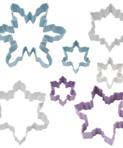R&M International Snowflake Cookie Cutters, Assorted Sizes, 7-Piece Set 7-Piece Set (Polyresin Coated) Blue 16 71Q8CK06nS 1