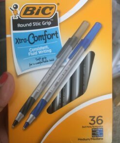 BIC Round Stic Grip Xtra Comfort Assorted Colors Ballpoint Pens, Medium Point (1.2mm), 36-Count Pack, Perfect for Writing with Superb Control 34 71Q8gygD3tL