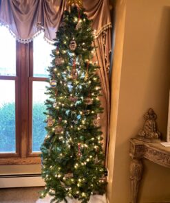 National Tree Company Artificial Slim Christmas Tree, Green, Kingswood Fir, Includes Stand, 7.5 Feet Kingswood Fir Slim-7.5 ft 40 71Q93zY3PL