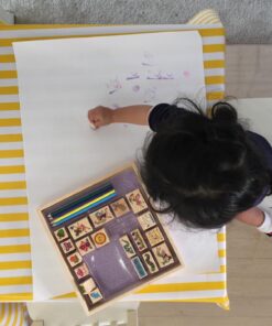 Melissa & Doug Stamp-a-Scene Stamp Pad: Fairy Garden - 20 Wooden Stamps, 5 Colored Pencils, and 2-Color Stamp Pad English Only 25 71QCK4giV3L