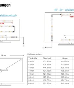 PANGTON VILLA Led Strip Lights 6.56ft for 40-60in TV, USB LED TV Backlight Kit with Remote - 16 Color 5050 LEDs Bias Lighting for HDTV 6.56 ft 35 71QD2A1DsfL