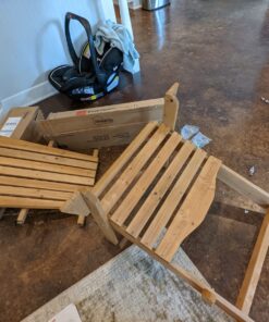 Best Choice Products Folding Adirondack Chair Outdoor Wooden Accent Furniture Fire Pit Lounge Chairs for Yard, Garden, Patio w/ 350lb Weight Capacity - Brown Natural 37 71QDoxrBZRL