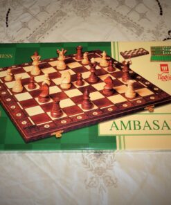 Wegiel Handmade European Ambassador Chess Set - Wooden 21 Inch Beech & Birch Board with Felt Base - Carved Hornbeam & Sycamore Wood Chess Pieces Ambassador - Brown 74 71QE2H9xXL