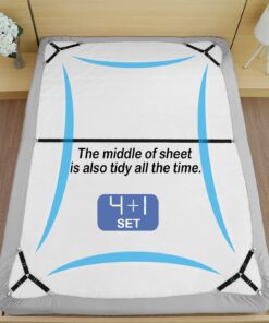 Alternative view of Bed Sheet Straps,[4+1] set-1 more Straight Strap for the Sheet Middle and 4 Triangle Sheet Clips for Corners, Adjustable Sheet Stays Keepers Holders Fasteners to Hold Sheet in Place, Easy to Install Black,4+1set