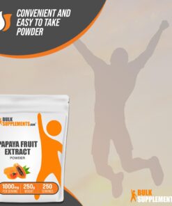 BULKSUPPLEMENTS.COM Papaya Fruit Extract Powder - from Carica Papaya, Papaya Extract - for Digestive & Skin Support, Papaya Powder - 1000mg per Serving, 250g (8.8 oz), Pack of 1 8.81 Ounce (Pack of 1) 12 71QGlUxcEdL