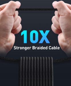 USB C Cable, Baseus 100W PD 5A QC 4.0 Fast Charging USB C to USB C Cable, Zinc Alloy Nylon Braided USB Type C Charger Cable for iPhone 15/Pro/Plus/Pro Max, MacBook, iPad Pro/Air/Mini, Samsung S23/S22+ 3.3ft Black 13 71QGykfdIUL