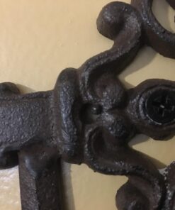 Comfify Decorative Wall Mounted Skeleton Key Holder | Vintage Key with 3 Hooks | Wall Mounted | Rustic Cast Iron | 7.9 x 4.1 |- with Screws and Anchors Rust brown 33 71QHZ4ZPzJL