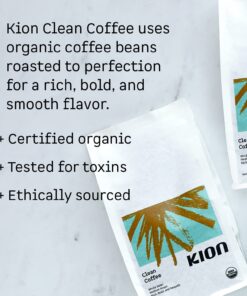 Kion Organic Ground Coffee, Tested for Toxins, Ethically Sourced, Rich, Bold, and Smooth, Medium Roast 12 Oz (1 Pack) Ground Medium Roast 12 Ounce (Pack of 1) 8 71QHvLwd4sL