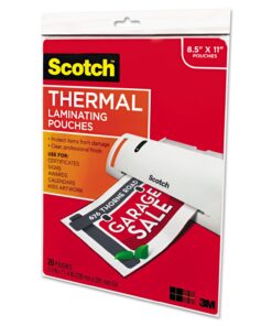 Scotch TP385420 Letter Size Thermal Laminating Pouches, 3 mil, 11 1/2 x 9, 20/Pack 10 71QI8PngLL