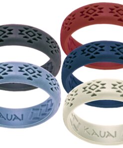KAUAI Silicone Rings for Men & Women. AZTEC Style. Leading Brand for Quality & Comfort in Wedding Bands. Men's Active Workout Silicon Rubber Rings. Classic Solid Band 9 -9.5 AZTEC: Charcoal, Bamboo, Paradise Green, Cream 16 71QIFQY1xaL