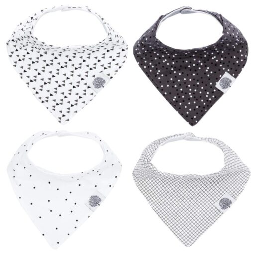 Parker Baby Bandana Drool Bibs 4 Pack Baby Bibs for Boys, Girls, Unisex Shadow