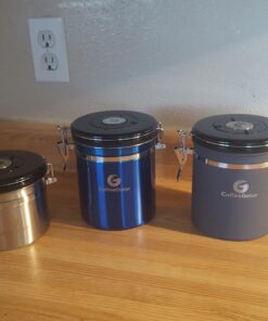 Coffee Gator Stainless Steel Canister - Small 11oz, Silver Coffee Grounds and Beans Container with Date-Tracker, CO2-Release Valve, and Measuring Scoop - Ideal Coffee Lovers Gifts for Her 21 71QIife8p3L