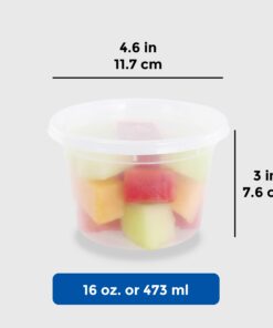 Alternative view of Freshware Food Storage Containers [36 Set] 16 oz Plastic Deli Containers with Lids, Slime, Soup, Meal Prep Containers | BPA Free | Stackable | Leakproof | Microwave/Dishwasher/Freezer Safe 16 oz, 36-Set