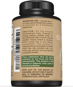 Premium Olive Leaf Extract Capsules – Standardized to 20% Oleuropein – Super Strength Olive Leaf Exact Supplement Supports Immune System & Cardiovascular Health – 750mg Per Capsule – 120 Capsules 10 71QJRiyoGEL