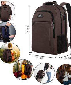 MATEIN 15.6 in Laptop Backpack, School Backpack with USB for Men Women and College Student, Durable Laptop Bag for Laptop Accessories Water Resistant Travel Backpack Functional Birthday Gifts 15.6 Inch Tawny Brown 23 71QJqB78XkL 1