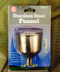 SE Stainless Steel Funnel for Flasks, Small Metal Funnel for Filling Drinking Liquor Flask, Transferring Oil, Juice, Milk, Attached Screw-On Cap 27 71QLajENy2L