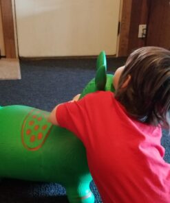 AppleRound Horse Bouncer with Hand Pump, Inflatable Space Hopper, Ride-on Bouncy Animal (Green) Green 24 71QLm0jlT9L