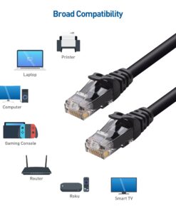 Cable Matters 10Gbps 5-Color Combo Snagless Short Cat 6 Ethernet Cable 1 ft (Cat 6 Cable, Cat6 Cable, Internet Cable, Network Cable) 1 Foot 18 71QMCNSLz1L 5